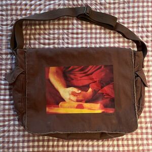 Dharma Love canvas yoga messenger bag, authentic and in excellent condition.